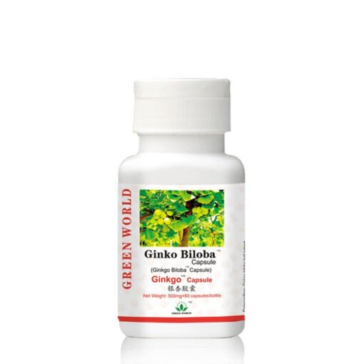 Green World Ginkgo Biloba Capsules pack - Brain and cardiovascular health supplement with natural Ginkgo biloba extract.